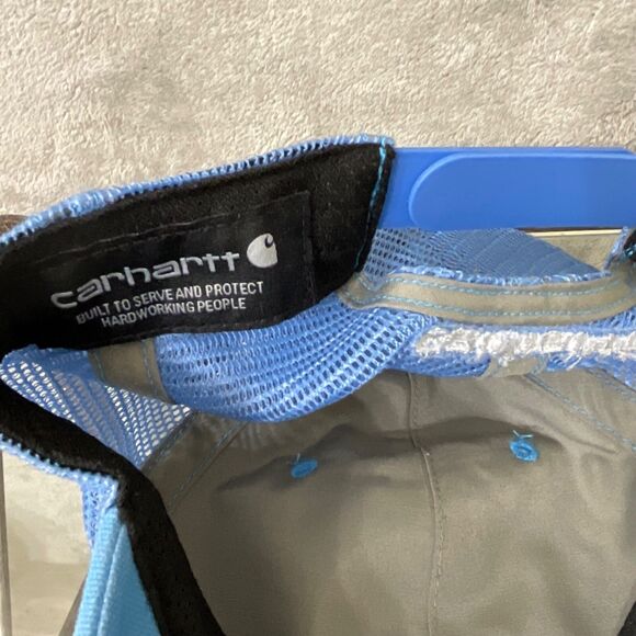 Carhartt  Snapback Trucker Hat Cap Mesh Back Patch Logo Blue adjustable - Picture 6 of 8
